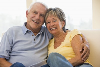 Older couple enjoying a cottage for couples